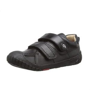 NEW Garvalin Kids 111510L Full Black Leather Dress Sneaker Adjustable Two Strap